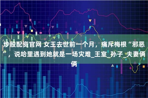 炒股配资官网 女王去世前一个月，痛斥梅根“邪恶”，说哈里遇到她就是一场灾难_王室_孙子_夫妻俩